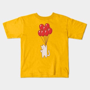 Cat Fly With Balloons Kids T-Shirt